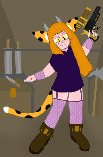 Tabaxi-Tiefling Hybrid? commission 23