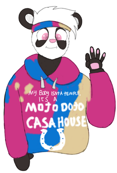 old panda design in a ken hoodie 23