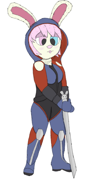 My Rabbet dressed up like Loba from Apex 23
